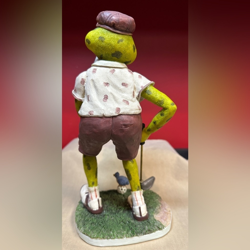 Mr Frog Goes Golfing Resin Figurine Statue Approximately 5.25”x4.25”x10” Birdie - Picture 5 of 15